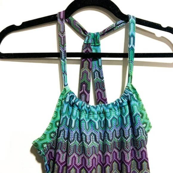 [SOLD] Prana Women's Size M Quinn Dress Cool Green Ibiza Racerback Knee Length - Picture 5 of 10